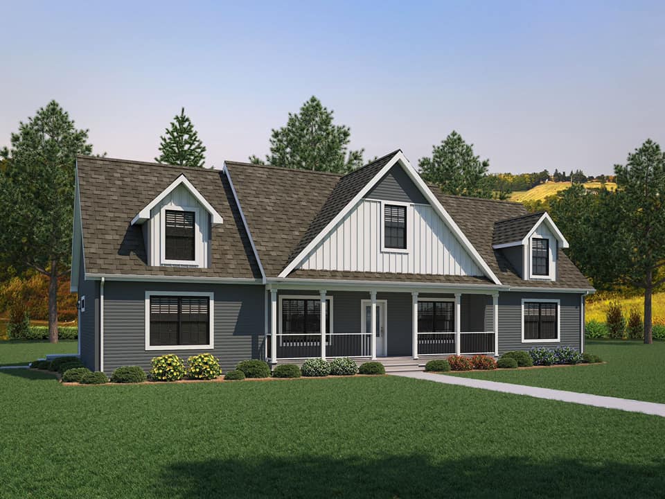 Two Story Modular House Anchor Gray Render